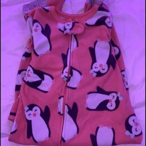 2T toddler girl winter fleece footed pajamas
